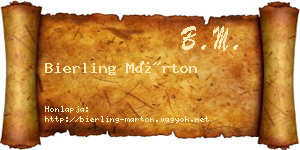 Bierling Márton névjegykártya