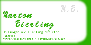 marton bierling business card